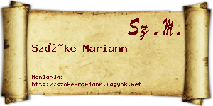 Szőke Mariann névjegykártya