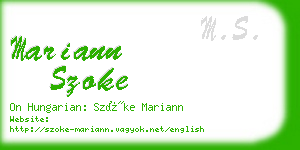 mariann szoke business card